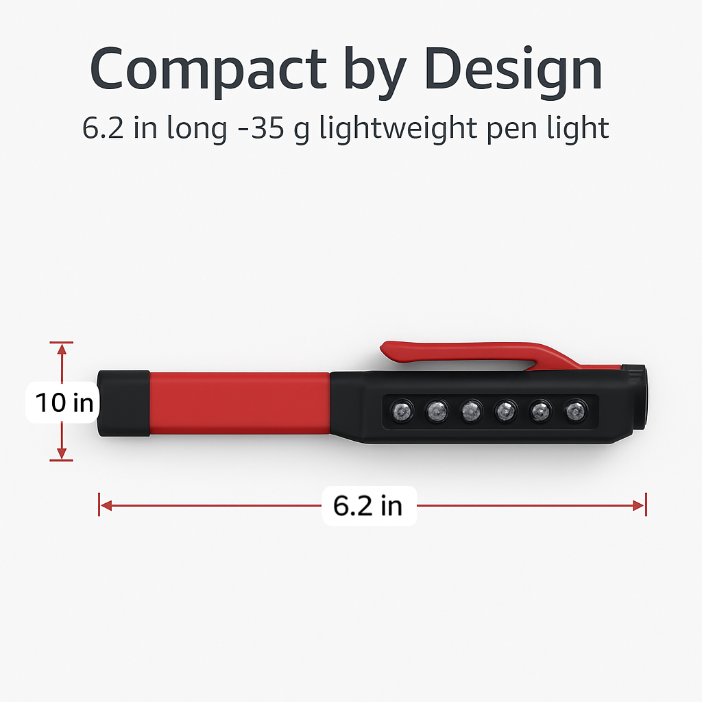 LED Pocket Pen Light - Compact Magnetic Flashlight