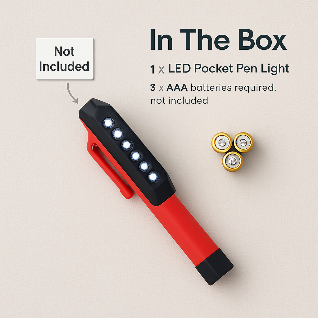 LED Pocket Pen Light - Compact Magnetic Flashlight