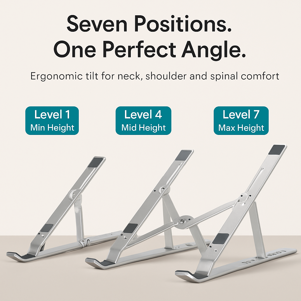 Foldable Aluminum Laptop Stand with Adjustable Angles