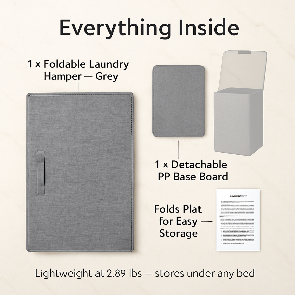 Foldable Laundry Hampers with Lid, Handles & Storage
