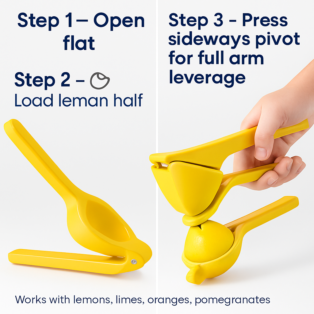 Lemon Squeezer Fold Flat Design 2-Hand Pivot