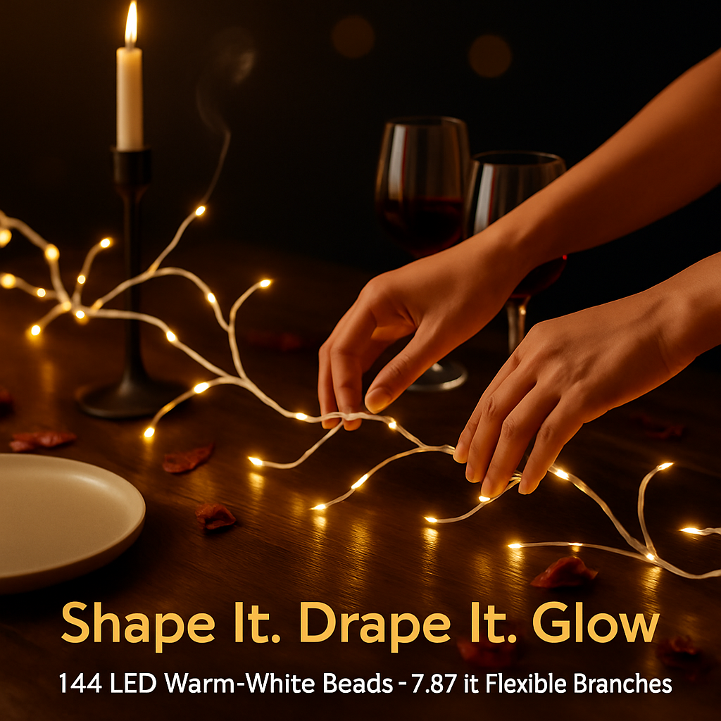 Lighted Birch Garland with Timer, 8 Modes, Outdoor