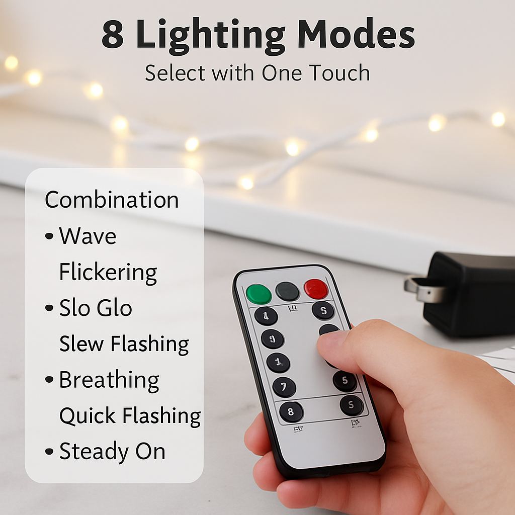 Lighted Birch Garland with Timer, 8 Modes, Outdoor