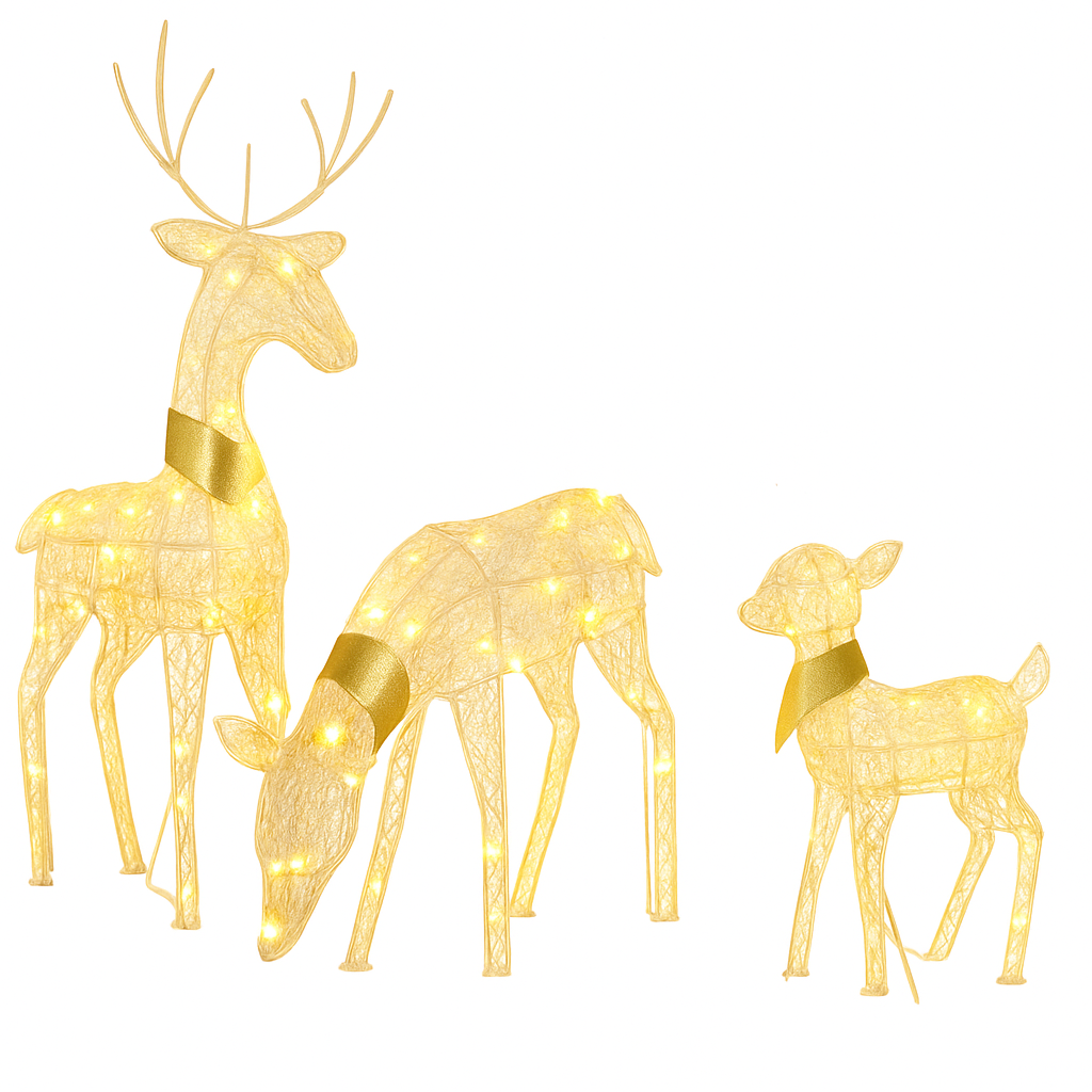 Reindeer Family 2D Christmas Deer Decoration with 3 Modes