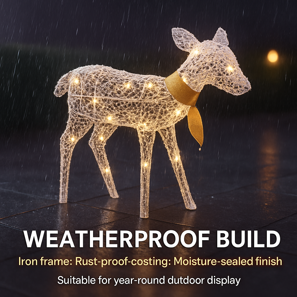 Reindeer Family 2D Christmas Deer Decoration with 3 Modes
