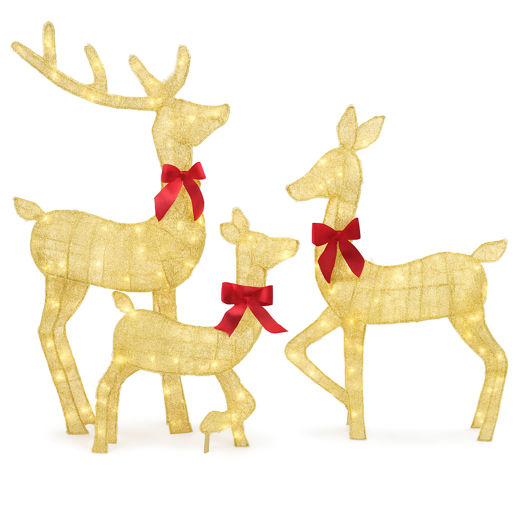 2D Lighted Christmas Deer Family Set (Indoor/Outdoor)