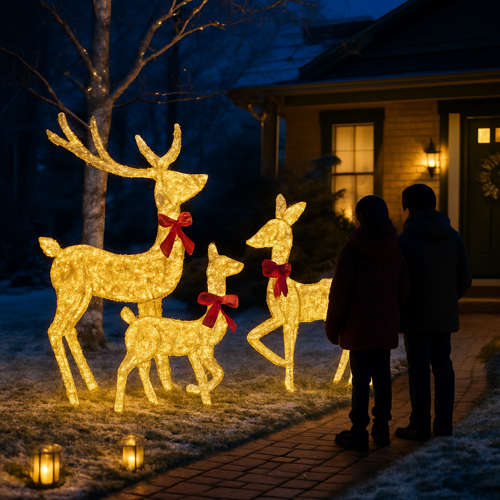 2D Lighted Christmas Deer Family Set (Indoor/Outdoor)