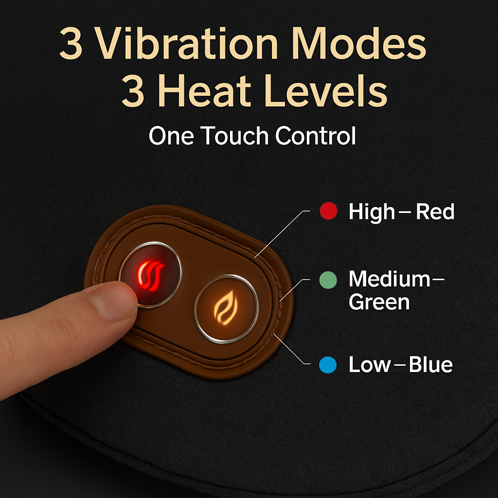 2 In 1 Electric Lumbar Massager Support Pillow Memory Foam Lower Back Massager with Heat Vibration Adapter for Pain Relief