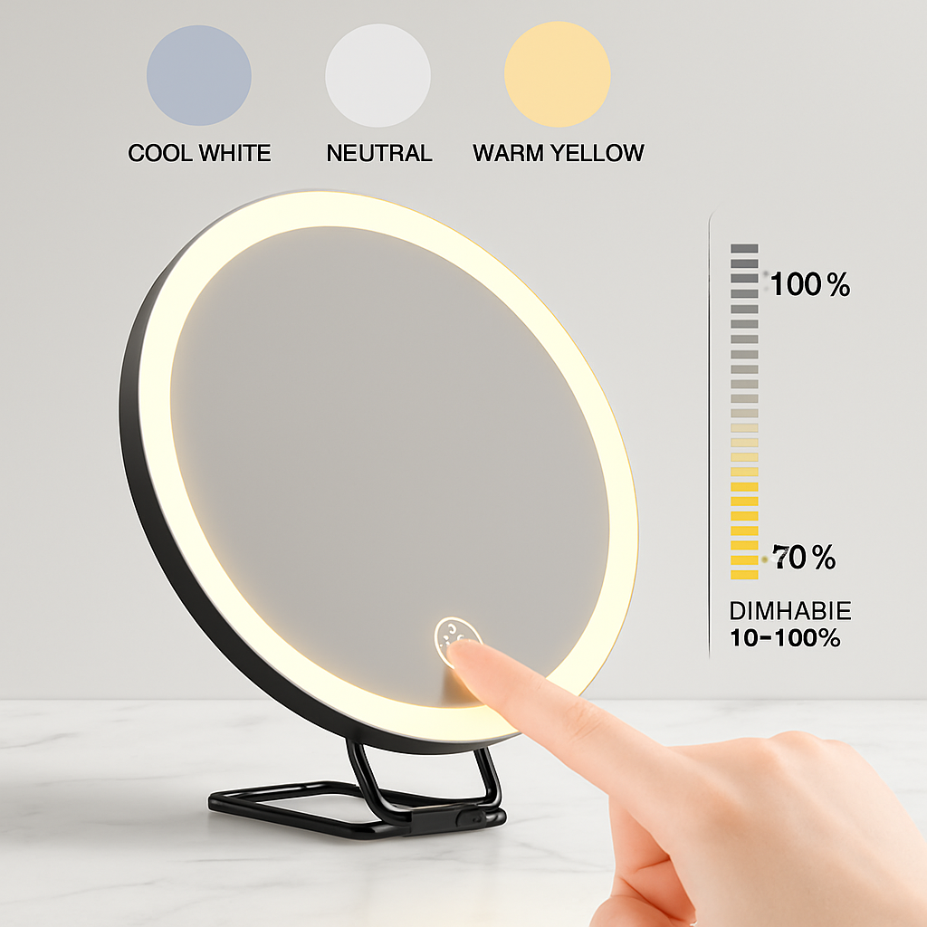 30X Magnifying Mirror with Light Travel Makeup Mirror