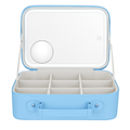 Travel Makeup Bag with LED Mirror - Blue