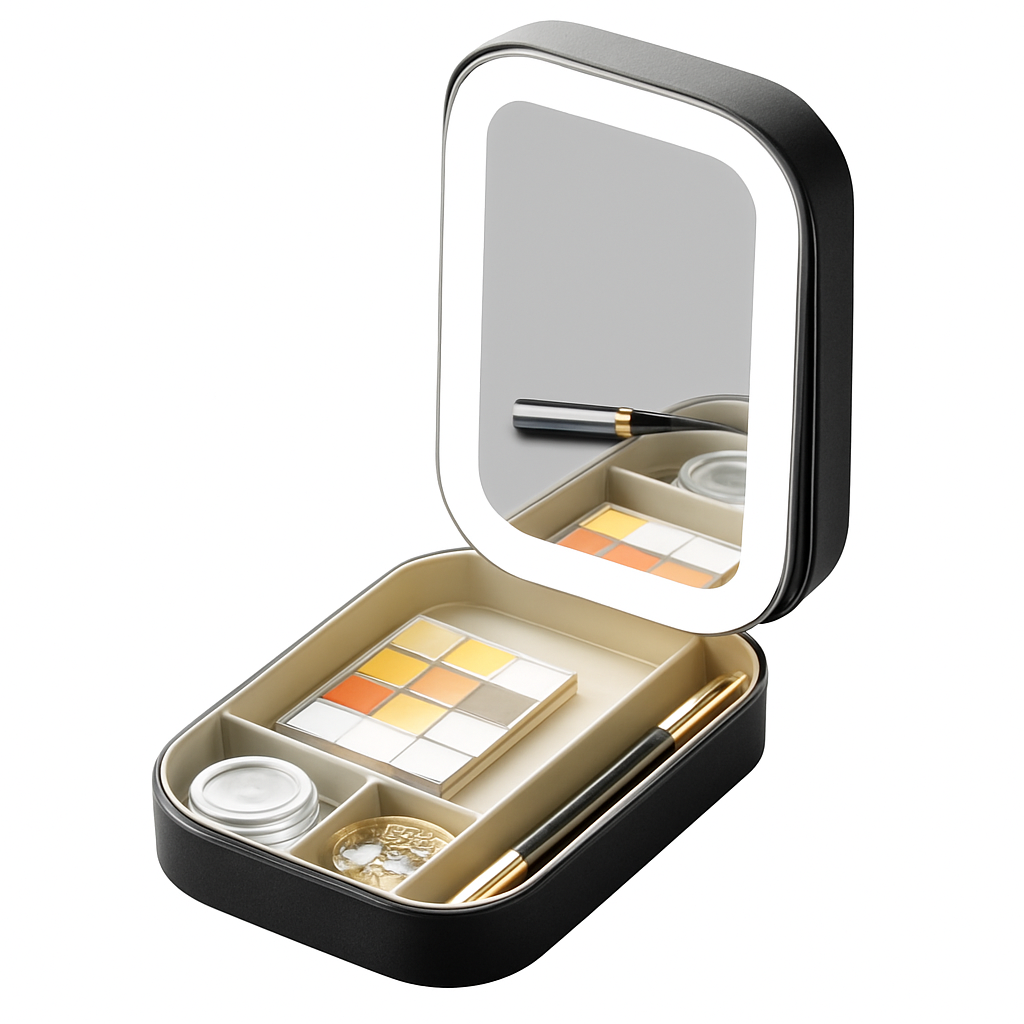 Portable Travel Makeup Bag with LED Mirror
