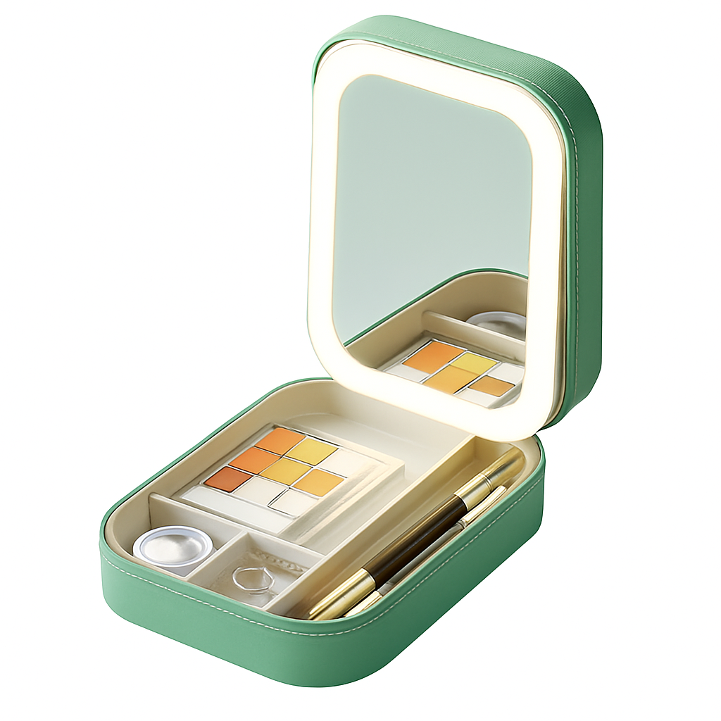 Portable Travel Makeup Bag with LED Mirror