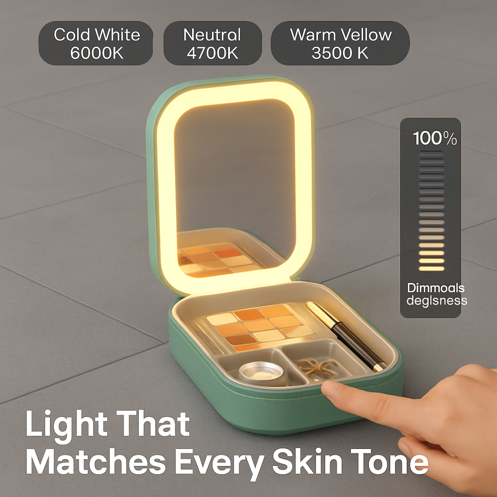 Portable Travel Makeup Bag with LED Mirror