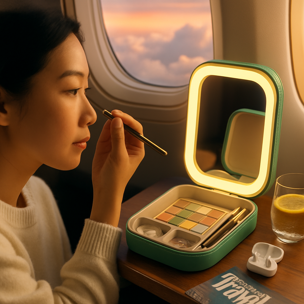 Portable Travel Makeup Bag with LED Mirror