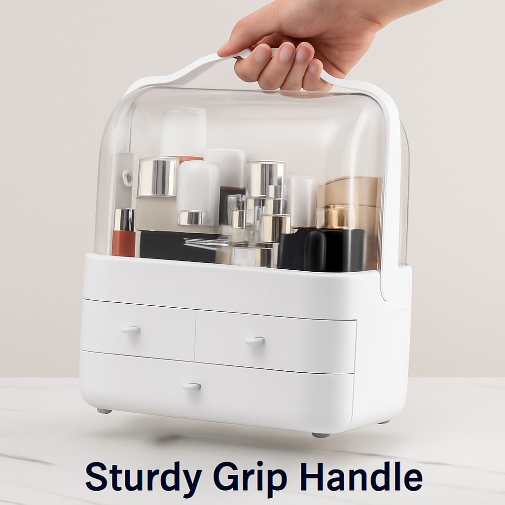 3-Tier Makeup Organizer with Drawers and Lid