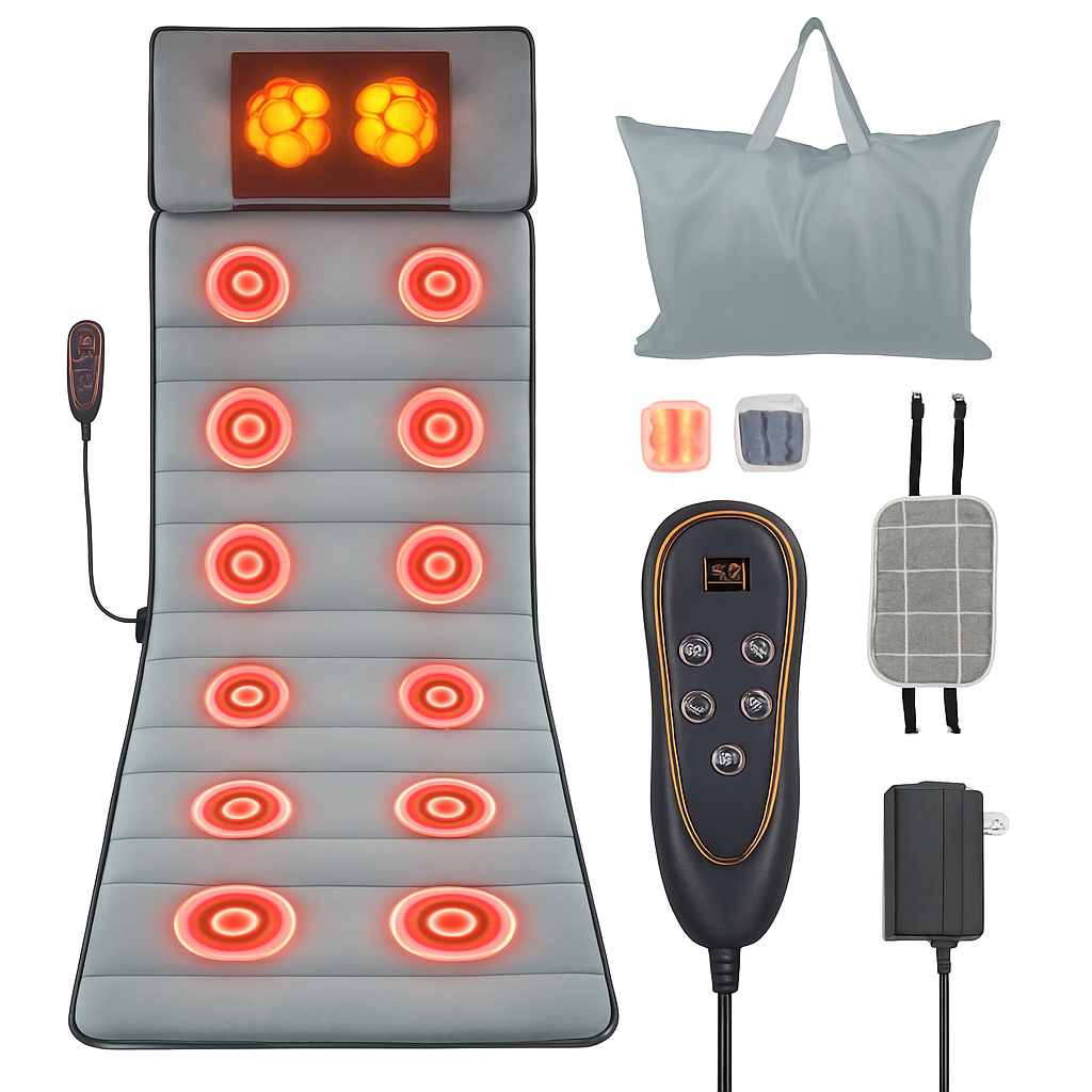 Full Body Massage Mat with Heat and Neck Pillow
