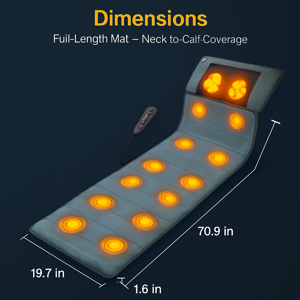 Full Body Massage Mat with Heat and Neck Pillow
