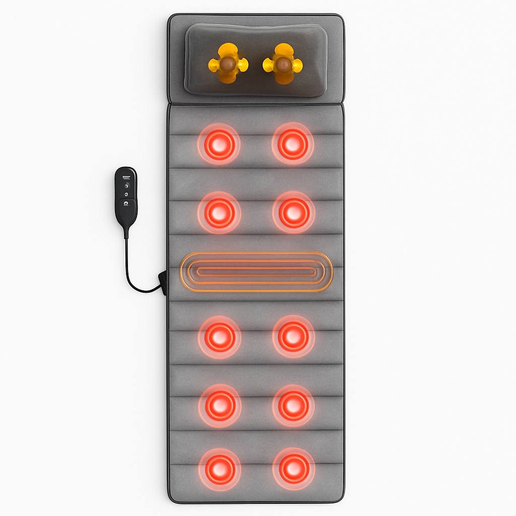 Full Body Massage Mat with Heat and Neck Pillow