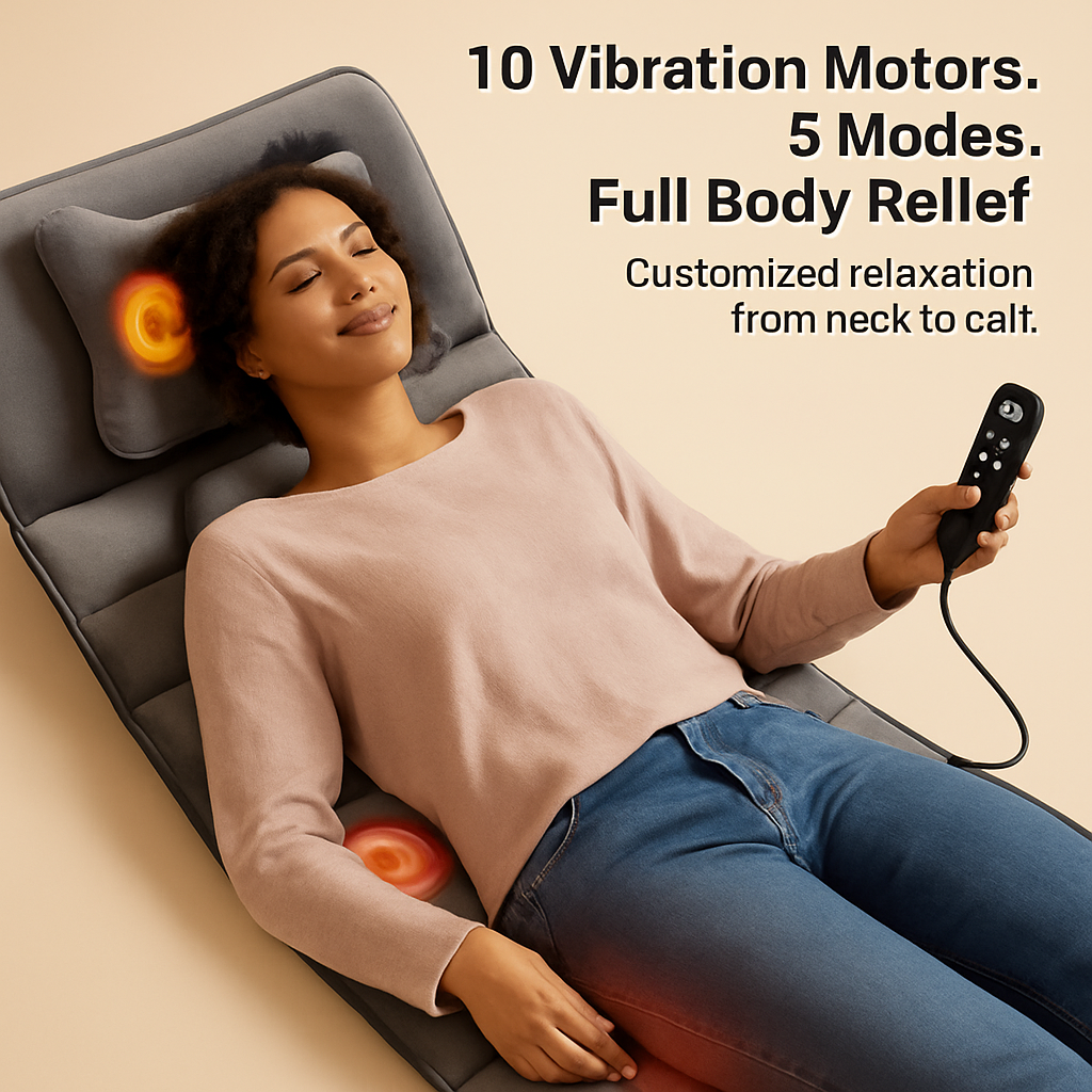 Full Body Massage Mat with Heat and Neck Pillow