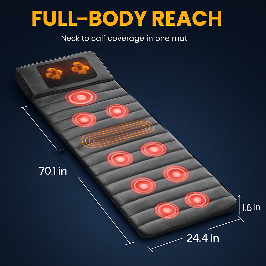 Full Body Massage Mat with Heat and Neck Pillow