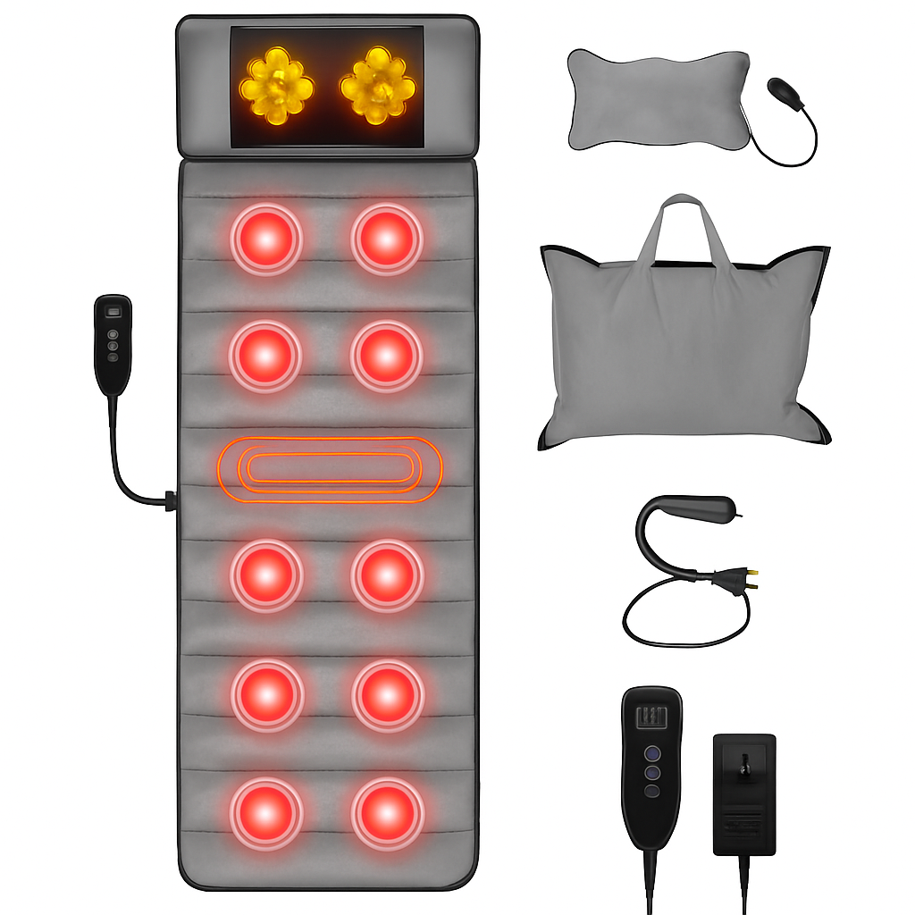 Full Body Massage Mat with Heat and Neck Pillow