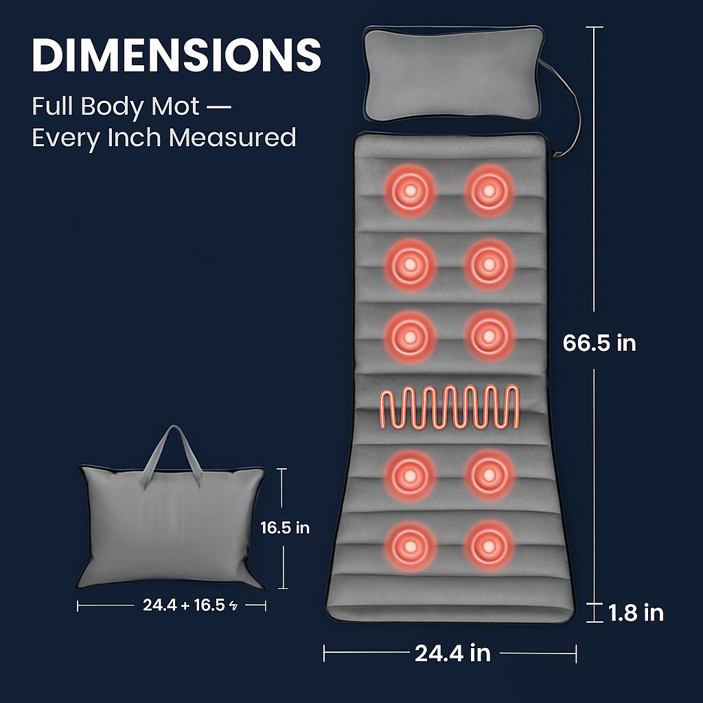 Full Body Massage Mat with Heat and Neck Pillow