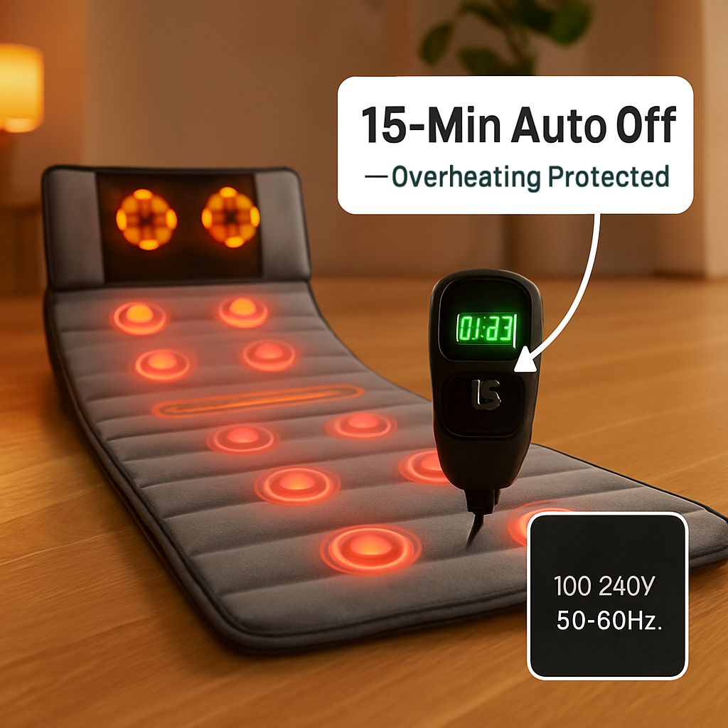 Full Body Massage Mat with Heat and Neck Pillow