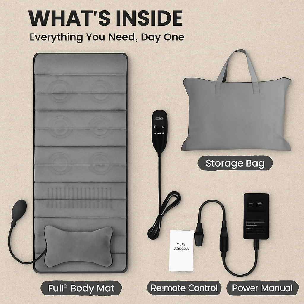 Full Body Massage Mat with Heat and Neck Pillow