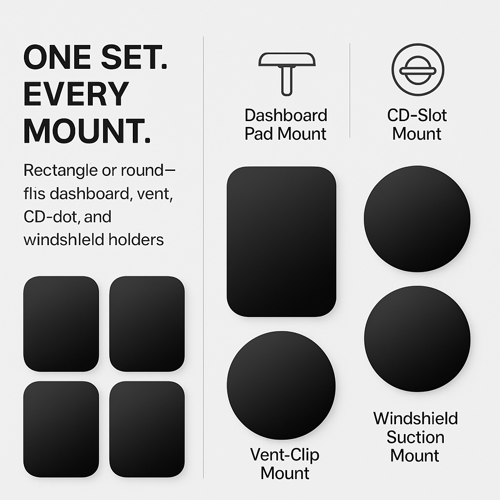 Metal Plates with Strong Adhesive for Magnetic Car Mount