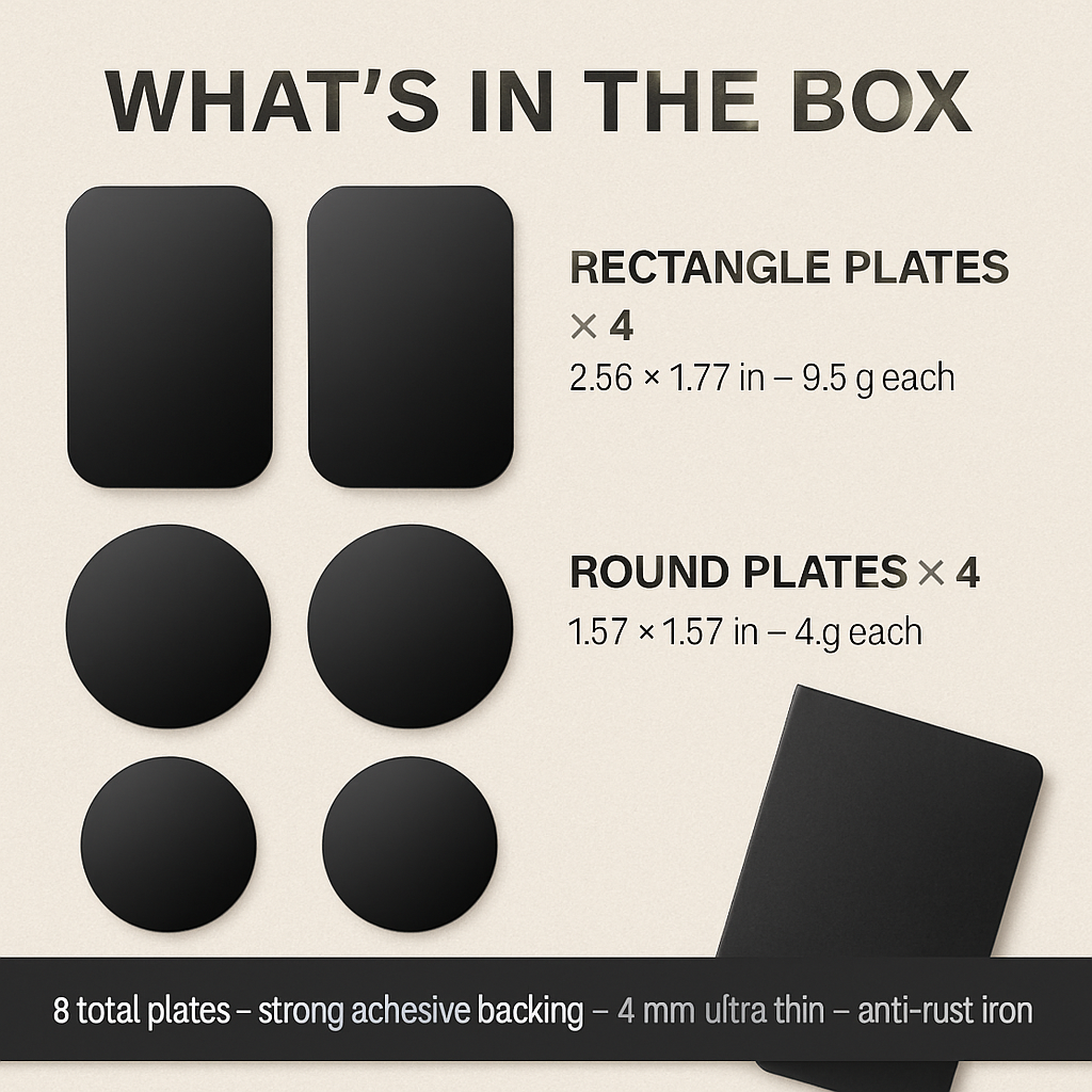 Metal Plates with Strong Adhesive for Magnetic Car Mount
