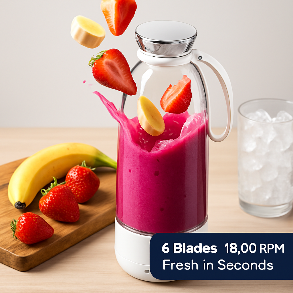 2-in-1 Portable Fruit Blender for Juices and Smoothies