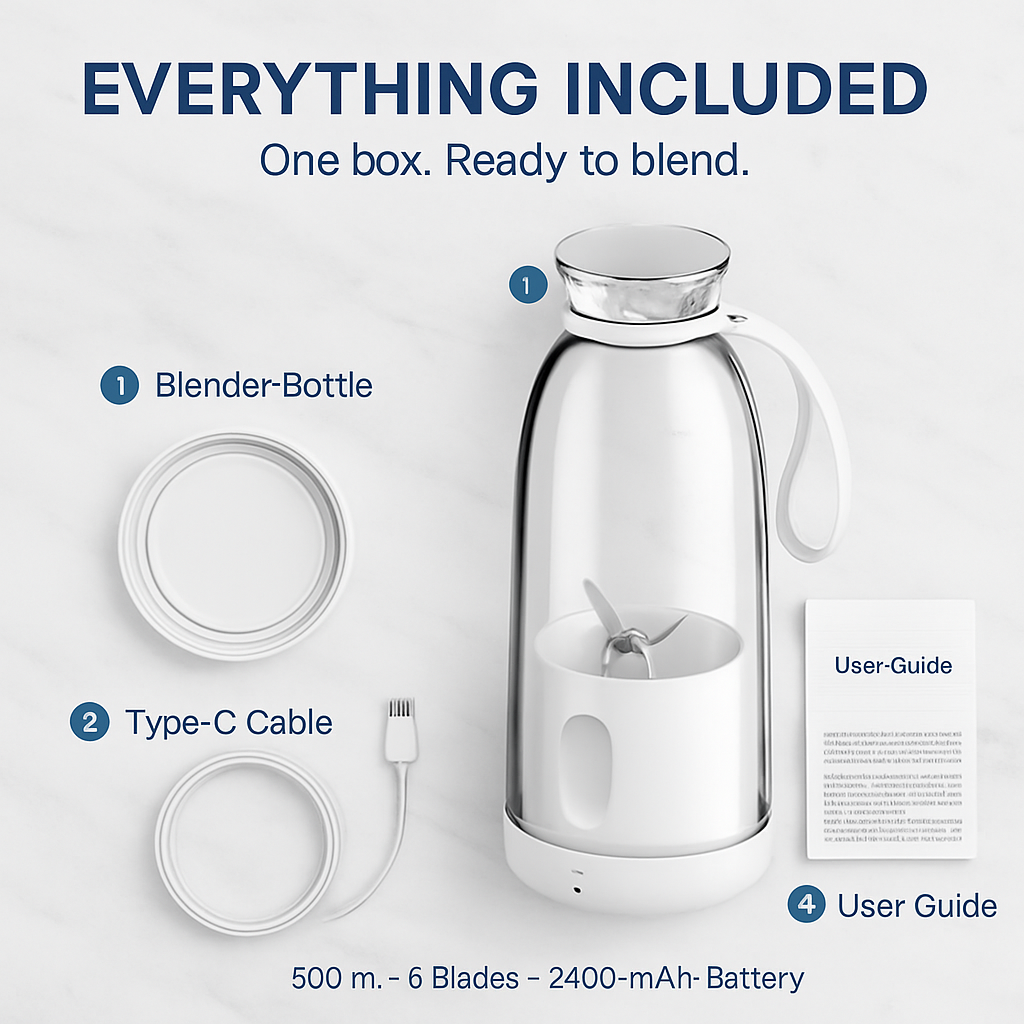 2-in-1 Portable Fruit Blender for Juices and Smoothies