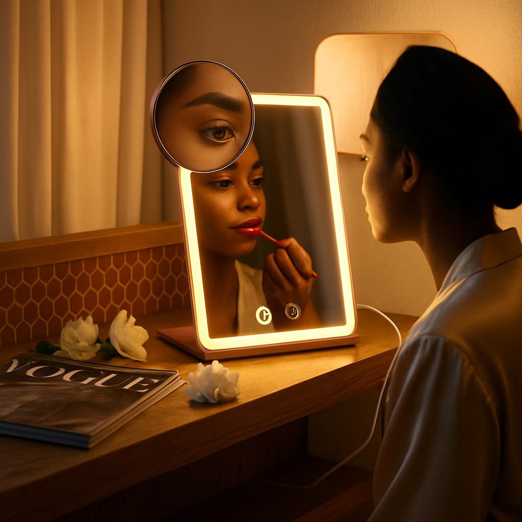 Folding Travel Makeup Mirror with Magnification