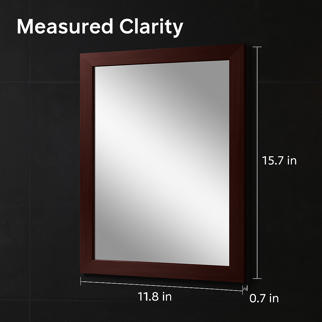 Wall Mount Mirror with Wood-Like Frame, Rectangular