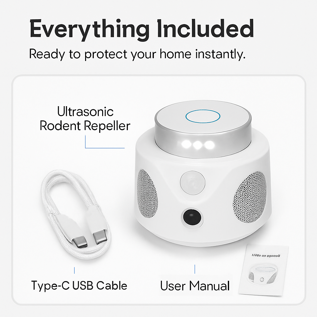 360° Ultrasonic Rodent Repellent for Indoor Use