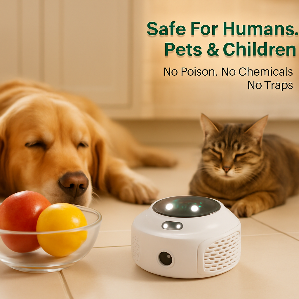 360° Ultrasonic Mice Repellent Indoor Rodent Repeller Rat Squirrel Rodent Chaser with 3 Modes 2 Strobe Lights for Kitchen Warehouse