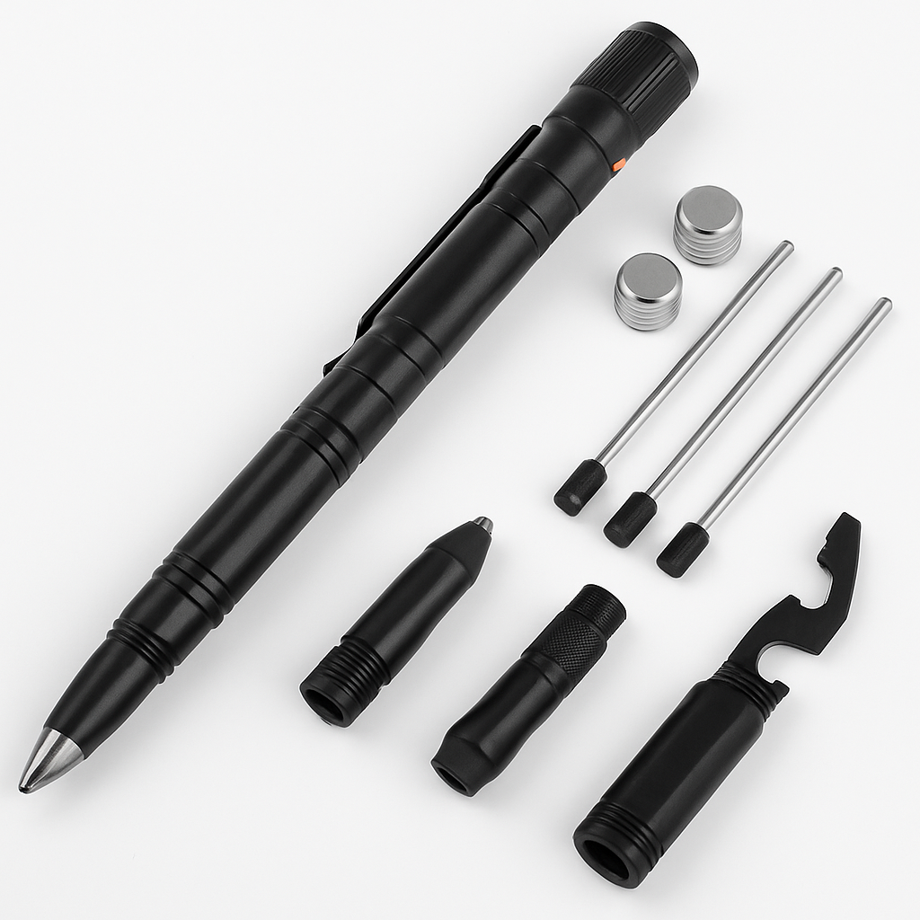 Tactical Pen Gear Set with 11-in-1 Tools & LED Light