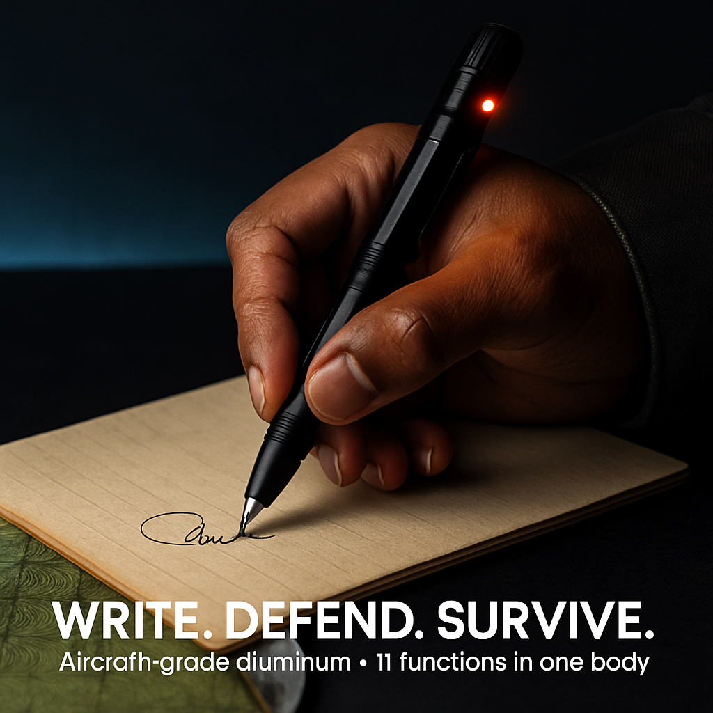 Tactical Pen Gear Set with 11-in-1 Tools & LED Light