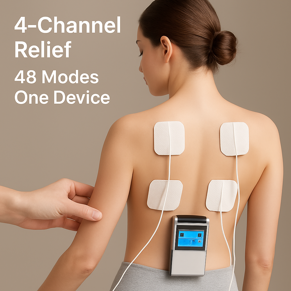 4 Channel TENS Unit Muscle Stimulator Rechargeable