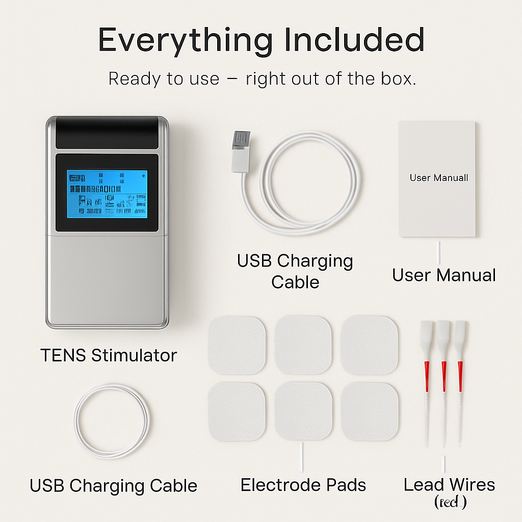 4 Channel TENS Unit Muscle Stimulator Rechargeable