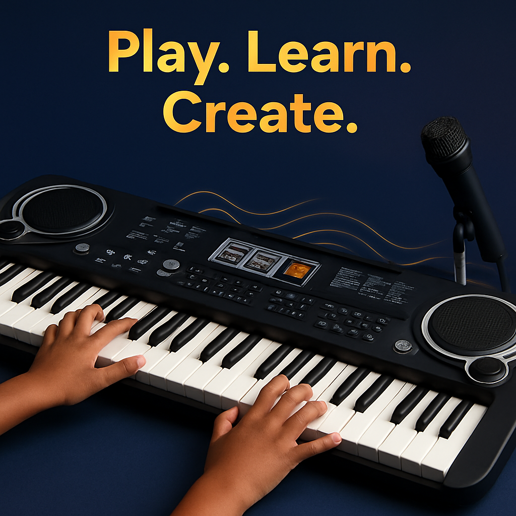 61 Keys Digital Keyboard with Microphone for Beginners