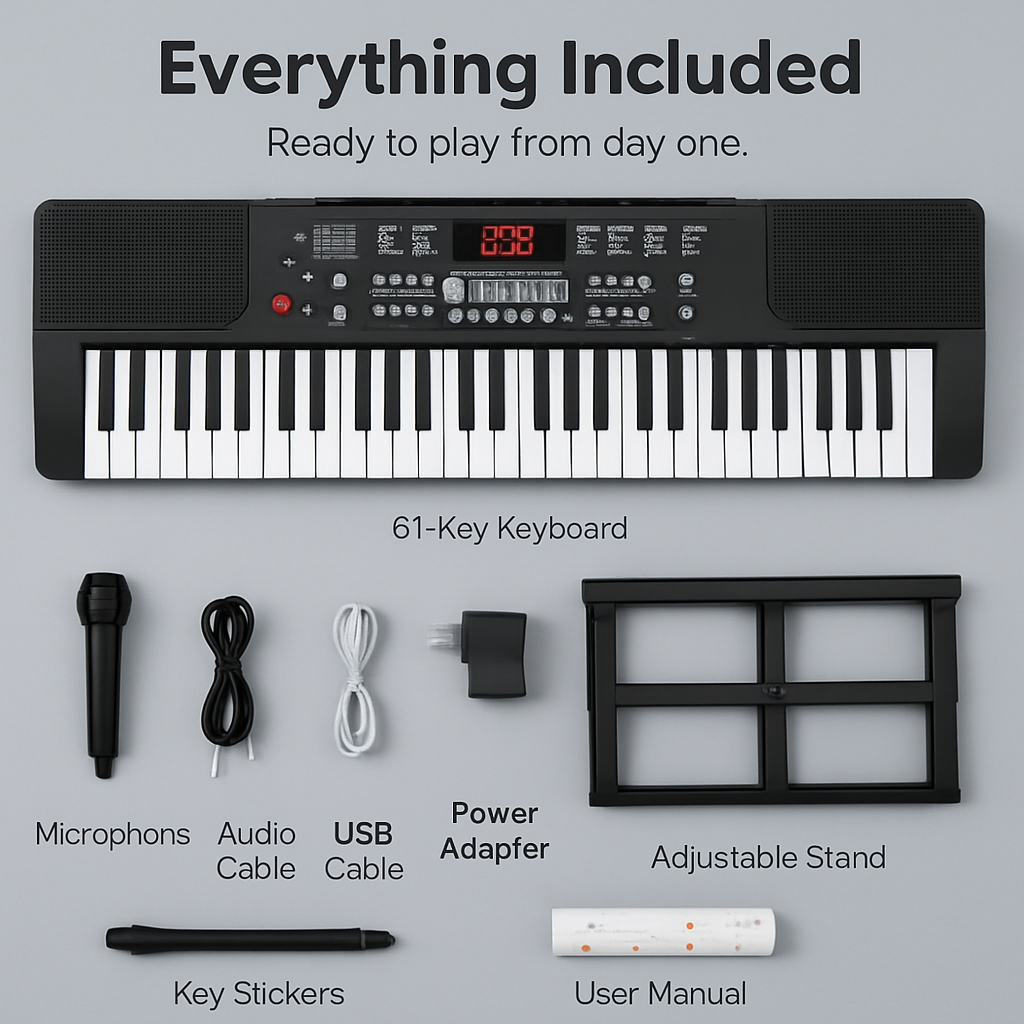 61 Keys Digital Music Keyboard with Stand