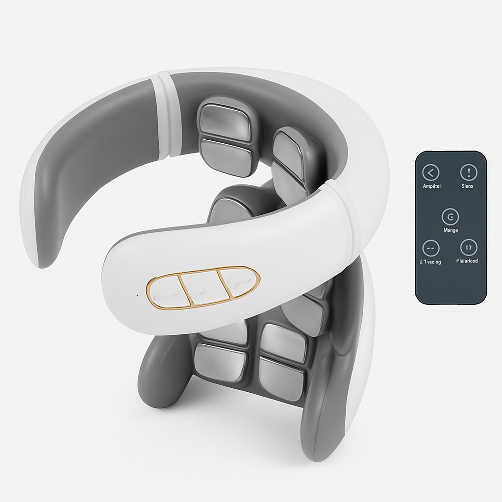 8-Head EMS Neck Massager with Heat and Remote Control