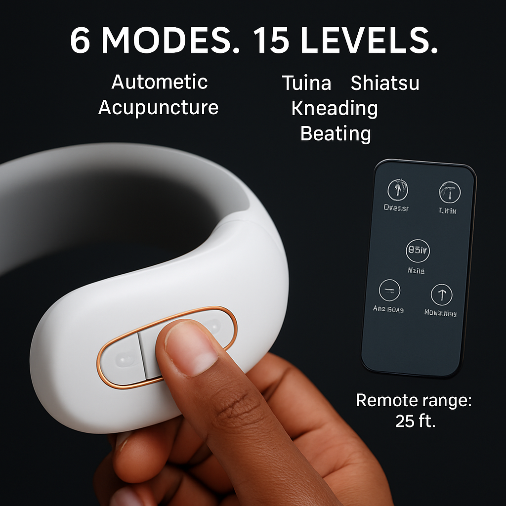 8-Head EMS Neck Massager with Heat and Remote Control