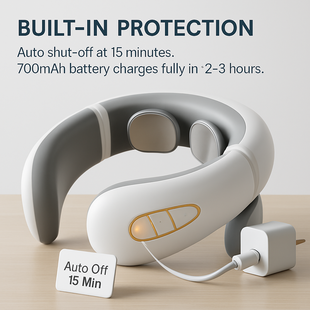8-Head EMS Neck Massager with Heat and Remote Control