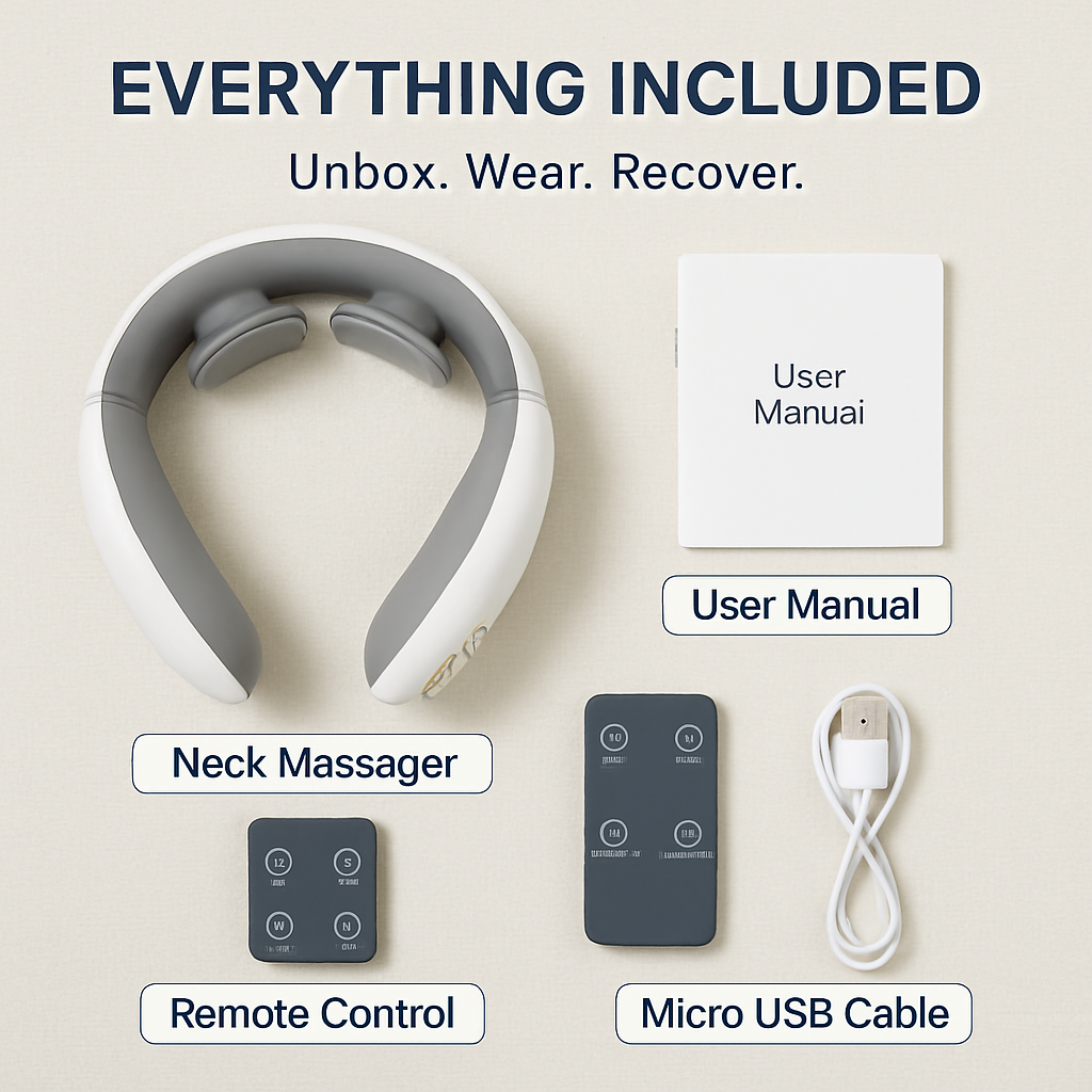 8-Head EMS Neck Massager with Heat and Remote Control