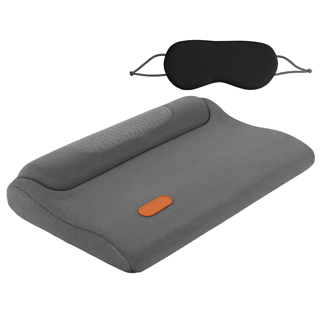 Neck Massager Pillow Ergonomic Massager Memory Foam Pillow with 3-Level Heating 3-Intensity Vibration 30Min Timer for Neck Back Shoulder Pain Relief
