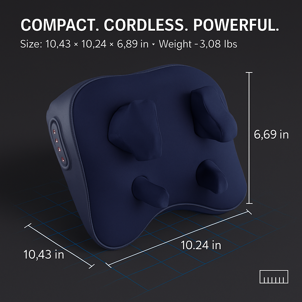 Cordless Neck Massager Pillow with Heat and Shiatsu