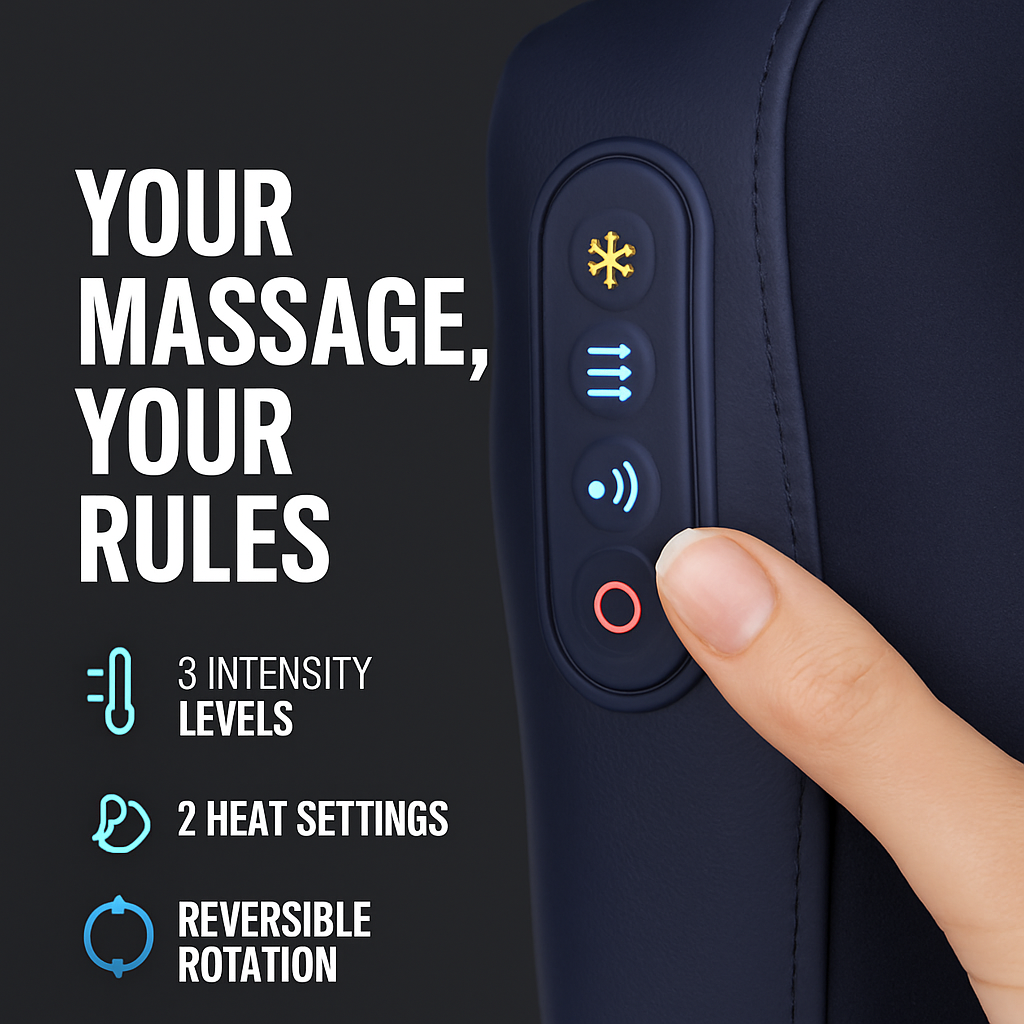 Cordless Neck Massager Pillow with Heat and Shiatsu