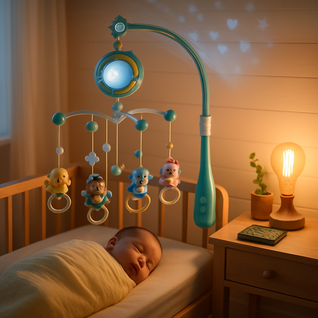 Baby Musical Crib Bell with Mobile & Star Projection
